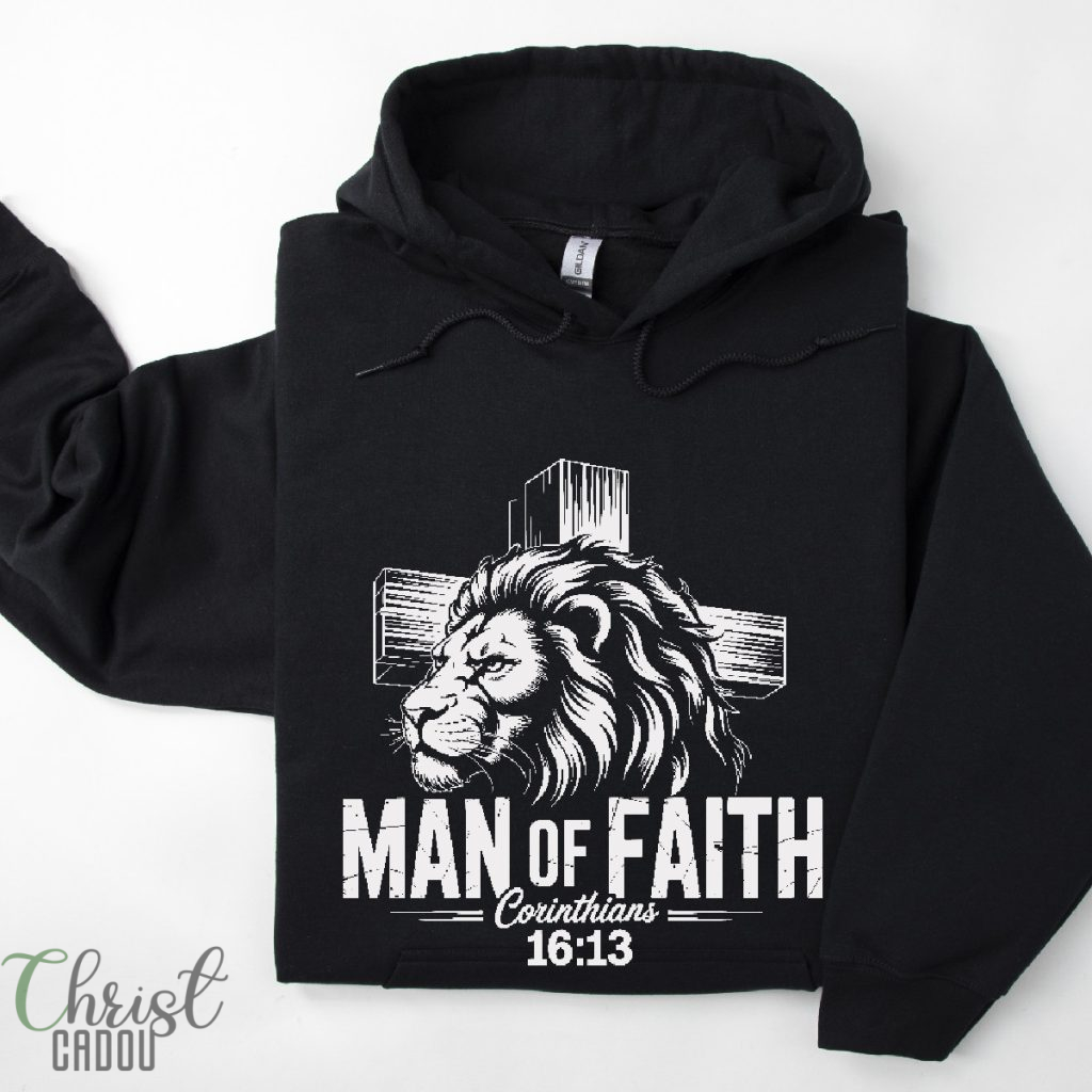 man of faith3 black hoodie